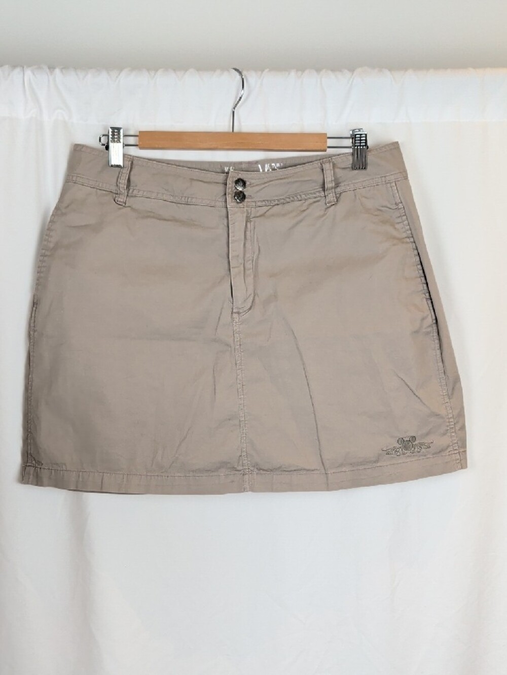 Walt Disney World Khaki Mickey Mouse Embroidered Skort Large